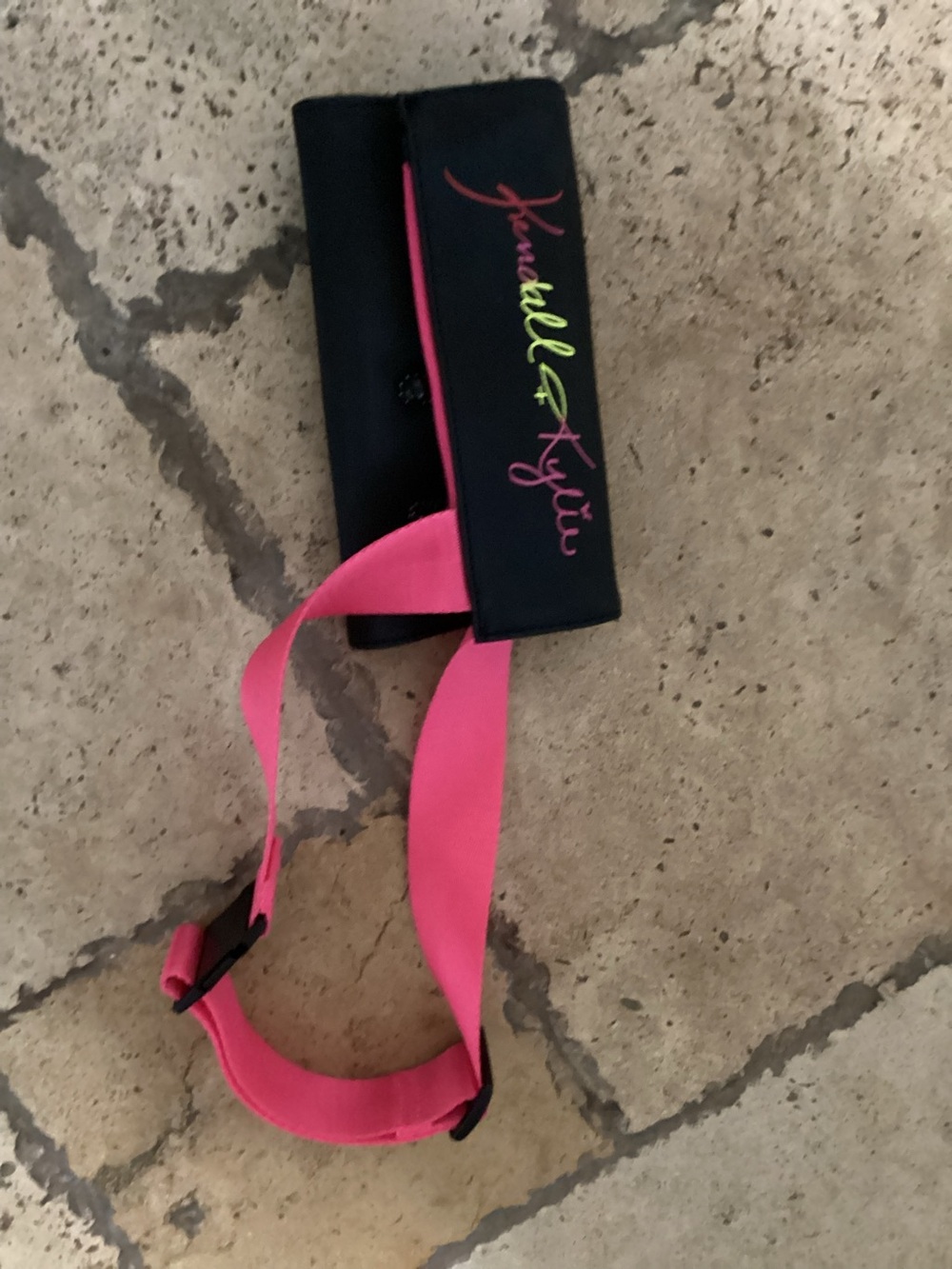 Kendall + Kylie Black & Pink Make Up and Brush Bag Adjustable Strap